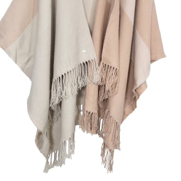 Soia & Kyo Pink Wrap Shawl Fringe Trim Woven Scarf Scarfigan - Picture 3 of 11